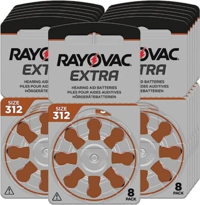 60 batterie per apparecchi acustici Rayovac 312 Extra Advanced MHD 2029 in blister