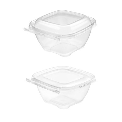 Inline Plastics Safe-T-Chef 5x5 Tamper Evident Microwavable Tub, 24 oz. - #C5524