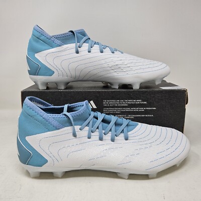 Adidas Predator Accuracy.3 FG 'White Blue' Soccer Cleats / FZ6281 / Mens Size 10