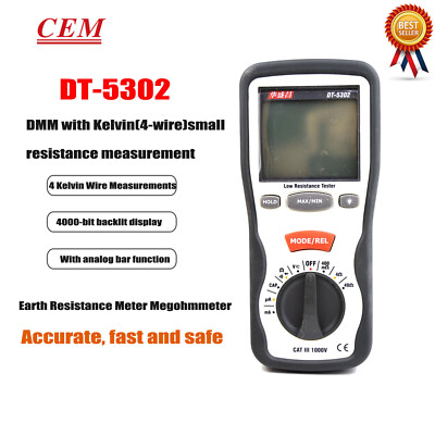 CEM DT-5302 Digital Multimeter with Kelvin(4-wire)Small Resistance Measurement