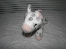 Plush Aurora Spotted Pig White Gray Pink Ears 8" Piglet Pig