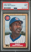 1987 TOPPS Gary Matthews PSA 9 LOW POP #390 98722181