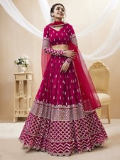 Designer Georgette Lehenga Choli With Hot Pink Dupatta For Party Wear