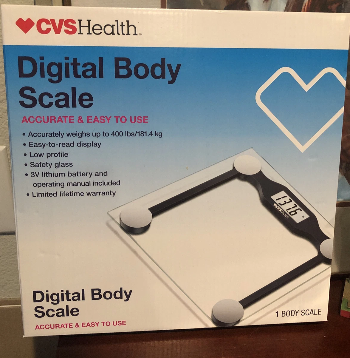 CVS HEALTH DIGITAL BODY SCALE ACCURATELY WEIGHS UP TO 400 POUNDS