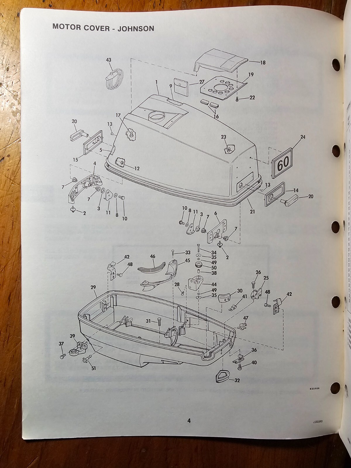 OMC Johnson Evinrude 50 60 HP Outboard Parts Catalog Manual 392973 1982