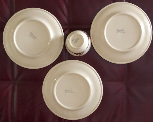 Wellsville Ohio Hotel Railroad China 3 Plates + Bowl - Picture 9 of 11