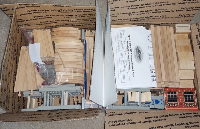 spiral wooden train track