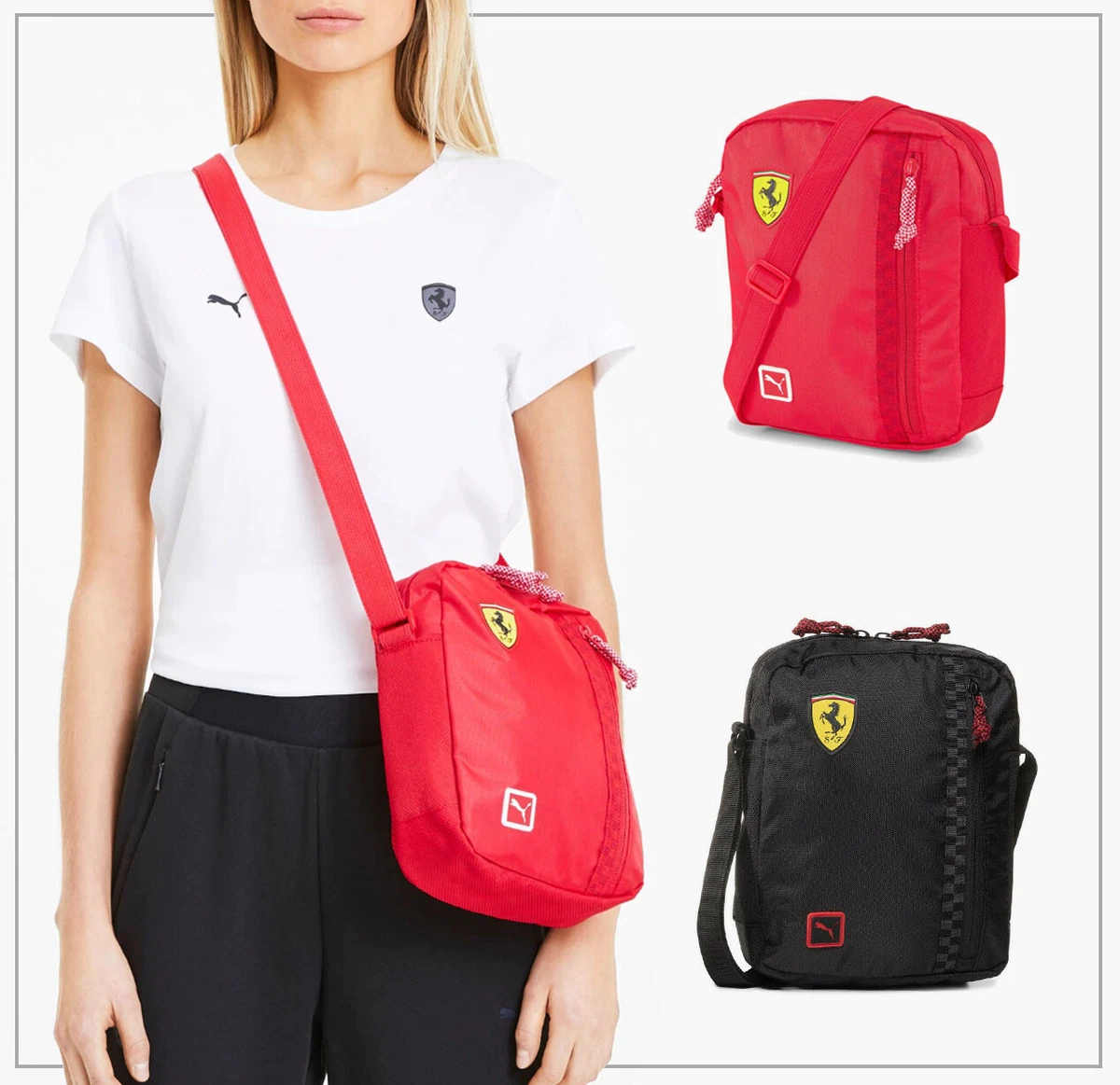 zadel lichtgewicht Champagne Puma Scuderia Ferrari Fanwear Portable Unisex Crossbody Shoulder Bag 076884  | eBay