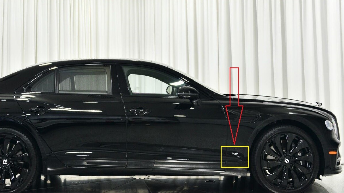 22 Bentley Flying Spur Right Fender Wing Strip Trim Black Molding 3SE837644C OEM