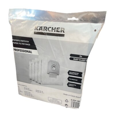 GENUINE KARCHER Pk 5 Filter Vacuum Bags (Paper) NT Machines (6904285 6.904285.0)