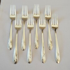 Holmes Edwards IS International ROMANCE Silverplate 8 Salad Forks 6 3/4''