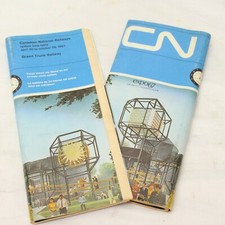 2 CN Canadian National Railways Time Table Expo67 Grand Trunk Rail