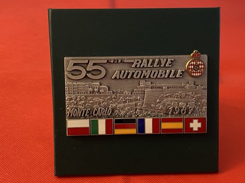 Automobilia Trophée Plaque Souvenir Enamel Rallye Monte Carlo 1997