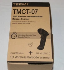 TEEMI Wireless Barcode Scanner Handheld Automatic 1D Laser USB Rechargeable ~UT3