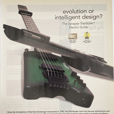 2007 Steinberger Guitars PRINT AD Synapse Transcale Headless Electric Guitar