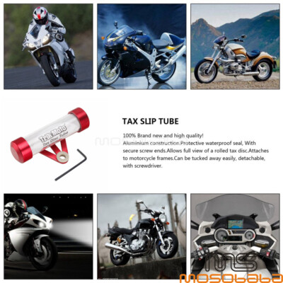 Motorcycle Document Holder Tube, Universal Motorcycle Motorbike Secure Tax Disc Tube