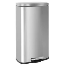 Kitchen Trash Can with Lid Step Trash Bin Fingerprint-Proof for Office Bedroom