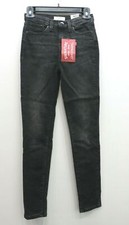 Signature Levis Strauss Girl High Rise Ankle Straight Denim Black Cotton Jean 12