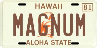 Magnum P.I. Tom Selleck TV Show 1980 Hawaii License Plate - New