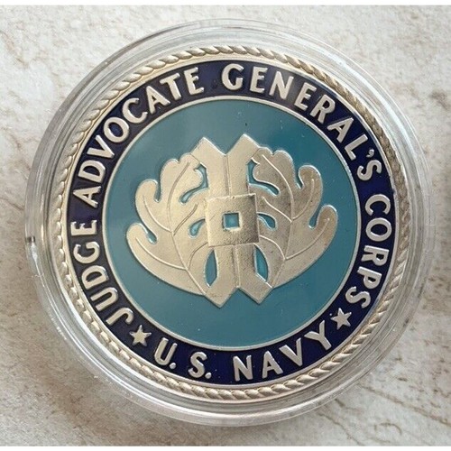 US NAVY (JAG) JUDGE ADVOCATE GENERAL'S CORPS Challenge Coin with velvet case - Picture 2 of 4