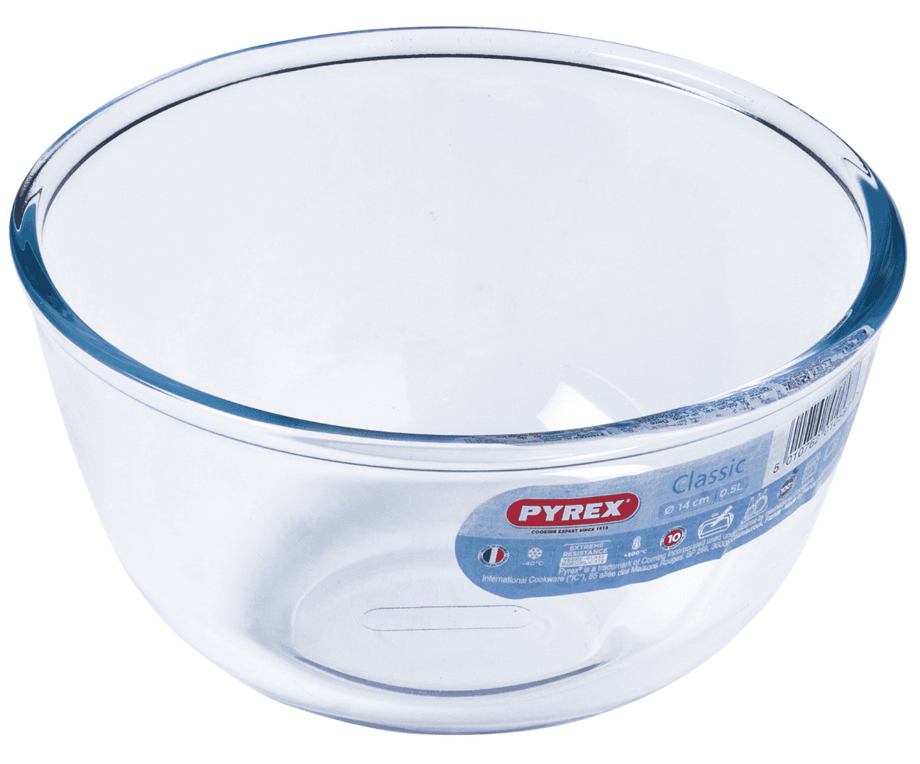 Pyrex Classic Fridge Freezer Oven Microwave Dishwasher Glass Mixing Bowl - 0.5L