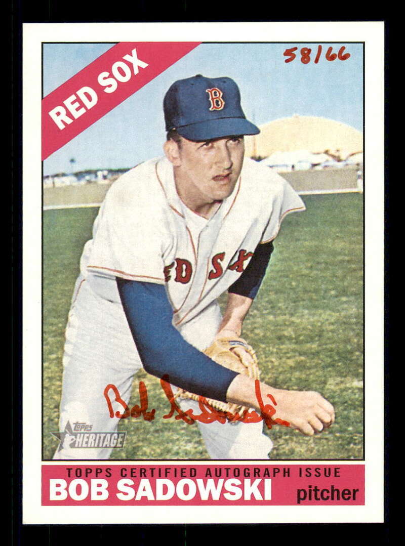 2015 Topps Heritage Real One Autograph/Auto Red Ink Bob Sadowski Red Sox 58/66