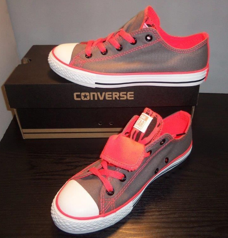 Size 12 Gray LEFT! Converse Girls CT Multi Tongue Ox