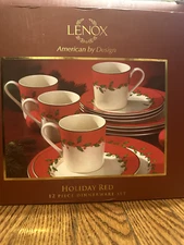 Lenox American by Design Holiday Red 12 piece dinnerware set