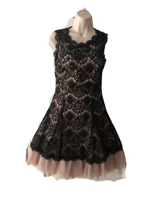 New Womens Knee Length Formal Black Nude Lace Sz M Prom Home Coming Formal Dres | eBay New Womens Knee Length Formal Black Nude Lace Sz M Prom Home Coming Formal Dres | eBay