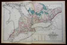 Province of Ontario Canada Toronto St. Lawrence 1875 Walling & Tackabury map