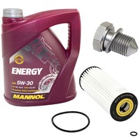 MotoröL Set ÖLfilter SH420L 5W30 4Liter + ÖLablassschraube FüR Audi Seat Skoda