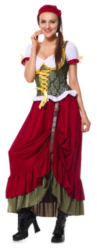 Oktoberfest Renaissance Medieval Wench Gown Dress Costume S/M - Afbeelding 1 van 6