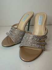 Betsey Johnson SB-RIRI Bling High Heel shoes 9.5 Beige MSRP: 109.00 strappy
