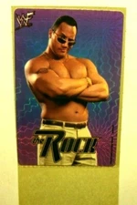 1999 WWF VENDING MACHINE "THE ROCK" DWAYNE JOHNSON PRISM STICKER 3x5 VERY RARE