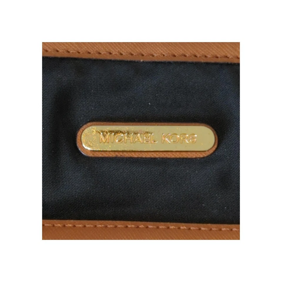 Michael Kors Bag Tote Kempton Black Nylon Leather Edging Gold Lock Accent - Image 4 of 4