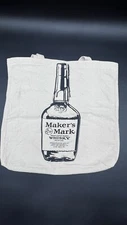Maker's Mark Bourbon Whiskey Bottle Beige Cloth Tote Bag