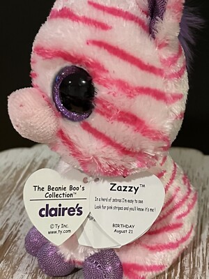TY Beanie Boo - ZAZZY The Zebra - Claire's Exclusive - Brand
