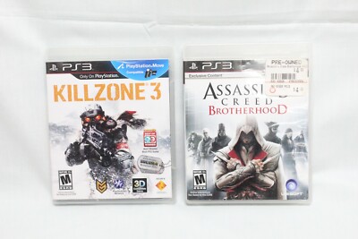 Killzone 3 Sony PlayStation PS3 And ps3 Assassins Creed Brotherhood LOT OF 2