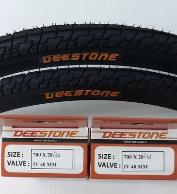 2 Copertoni Citybike Deestone 700x32c + 2 Camere d'aria per Bici 28"