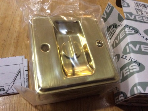 H.B.Ives Sliding Door Lock #991B3 Polished Brass 219M - Picture 2 of 4