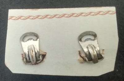 Boucles D'Oreilles Clips Vintage Années 50 - Verre Noir - Sans Marque