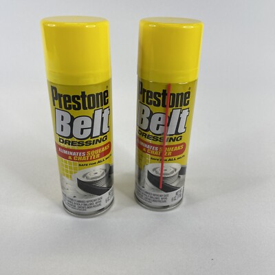 Prestone Belt Dressing Eliminate Squeaks & Chatter Safe For All Belt 6oz 2 Pack
