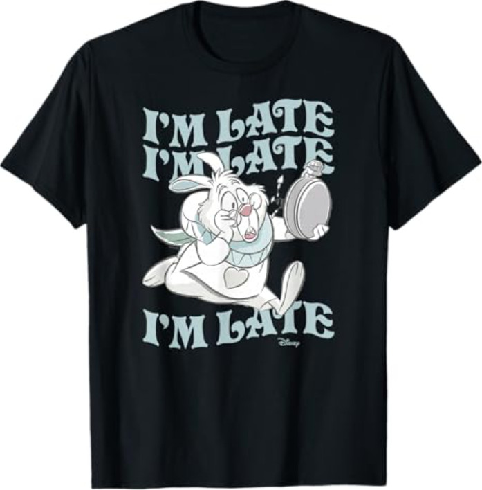 Camiseta Alicia en el País de las Maravillas Conejo Blanco “Llego Tarde”