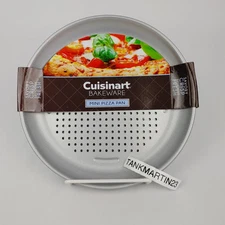 Cuisinart Mini Pizza Pan Set of 4 Perforated Non-Stick Steel 7” Round