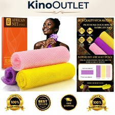 Vibrant 3-Pack African Bath Sponges - Long-Lasting Exfoliating Body Scrubbers