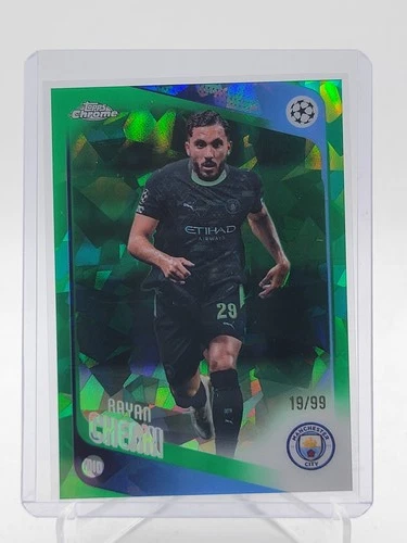 RAYAN CHERKI 2025-26 TOPPS CHROME UCL GREEN SAPPHIRE /99 #1 MAN Q4060