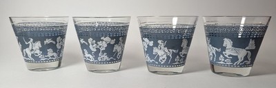 Vintage Set of 4 Hazel-Atlas 8 Oz Arabian Knights Nights Lowball Tumblers