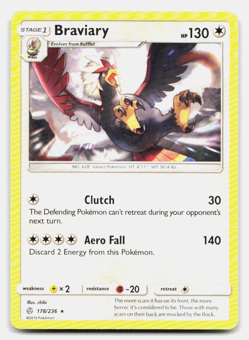 Braviary 178/236 Rare Cosmic Eclipse Pokemon NM/LP