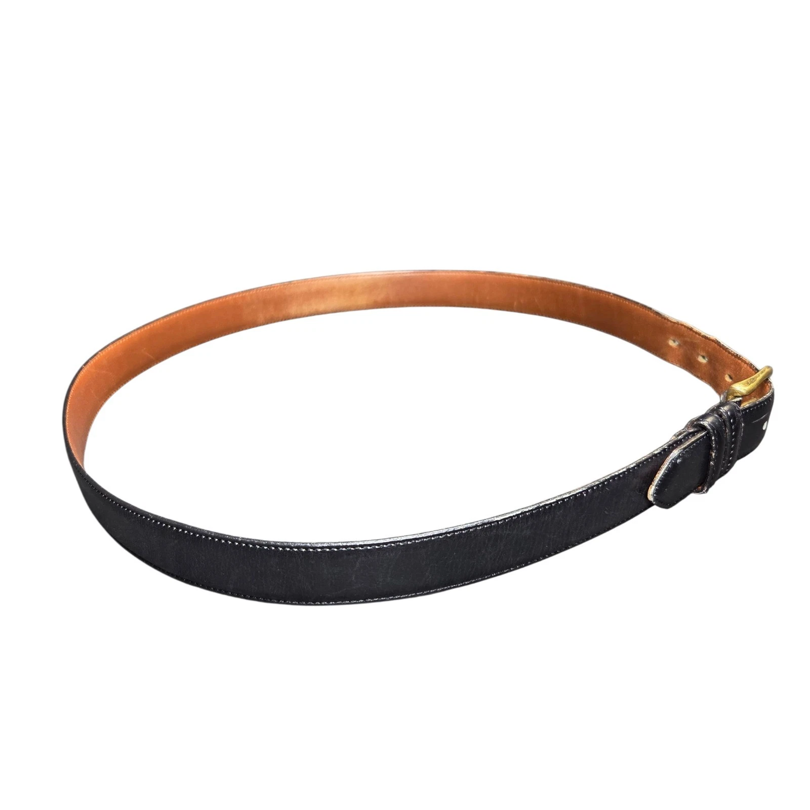 Cintura Coach vintage nera cintura pelle uomo taglia 40 ottone fibbia imbracatura 3858 USA