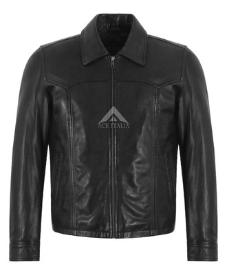 Klassische schwarze Herren-Lederjacke Bikermode Streetwear lässiger Stil Jacke